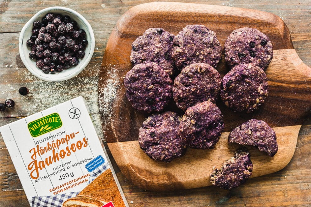 Gluteenittomat Mustikkavälipalakeksit