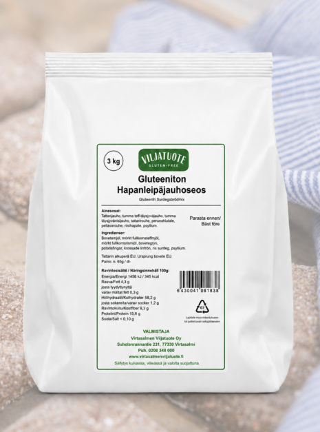 Hapanleipäjauhoseos 3kg- taustalla Hapanleipäjauhoseos 3kg- taustalla